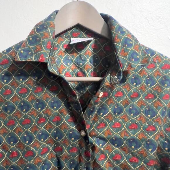 Vintage Country Sport David Smith Button Down Shirt Small Equestrian Horse - Picture 4 of 7